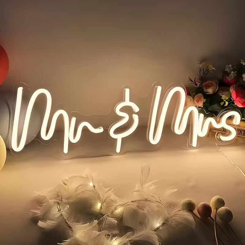 Personalized LED Neon Signs for Weddings Birthdays Custom Acrylic Dimmable Lights Free Design No MOQ Dropshipping