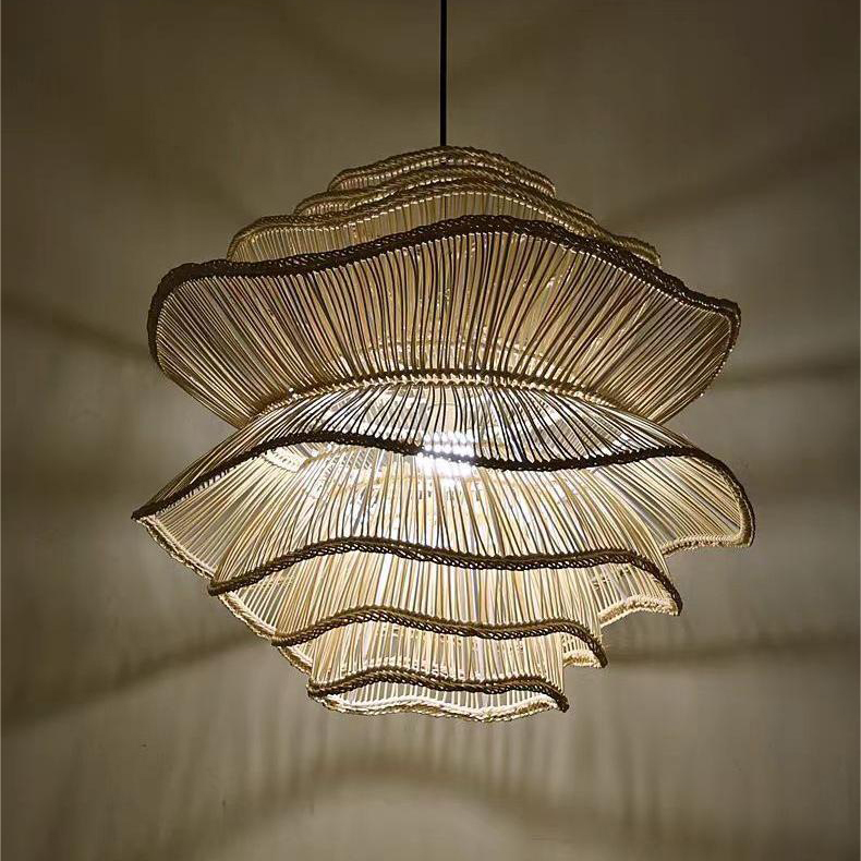 Handcrafted Rattan Pendant Lights From Vietnam Discounted Price for Hotels Restaurants Dining Spaces