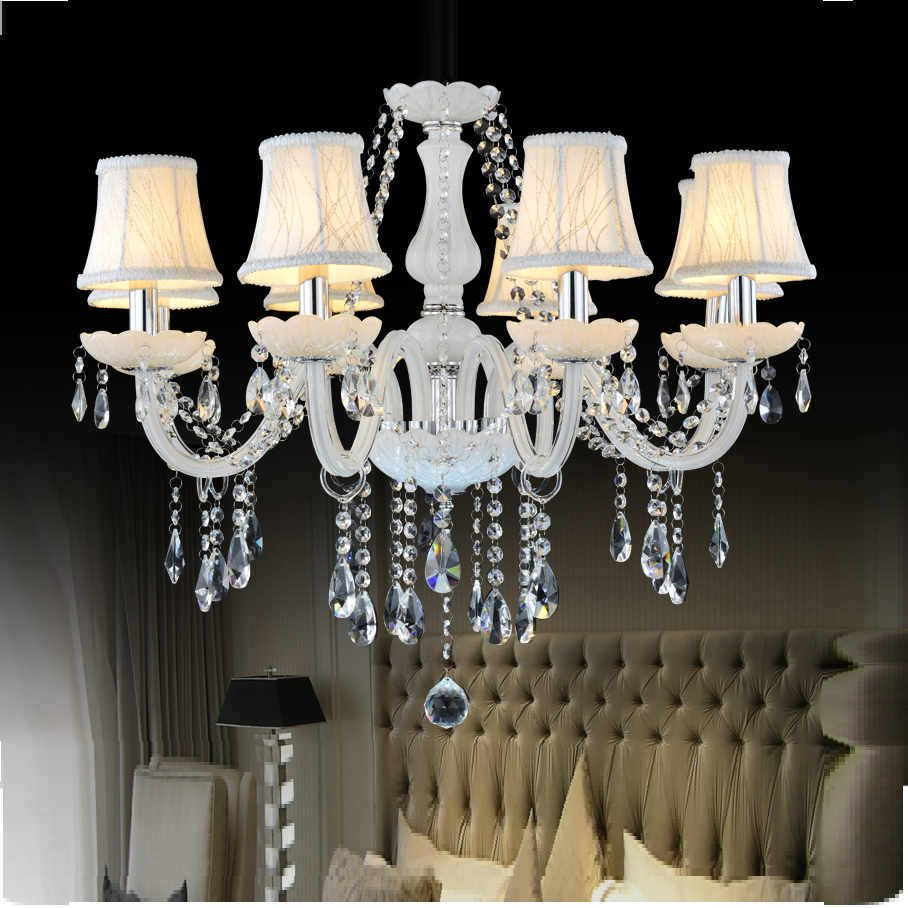 8 Arms E14 LED Candle Bulbs Crystal Chandeliers Lights