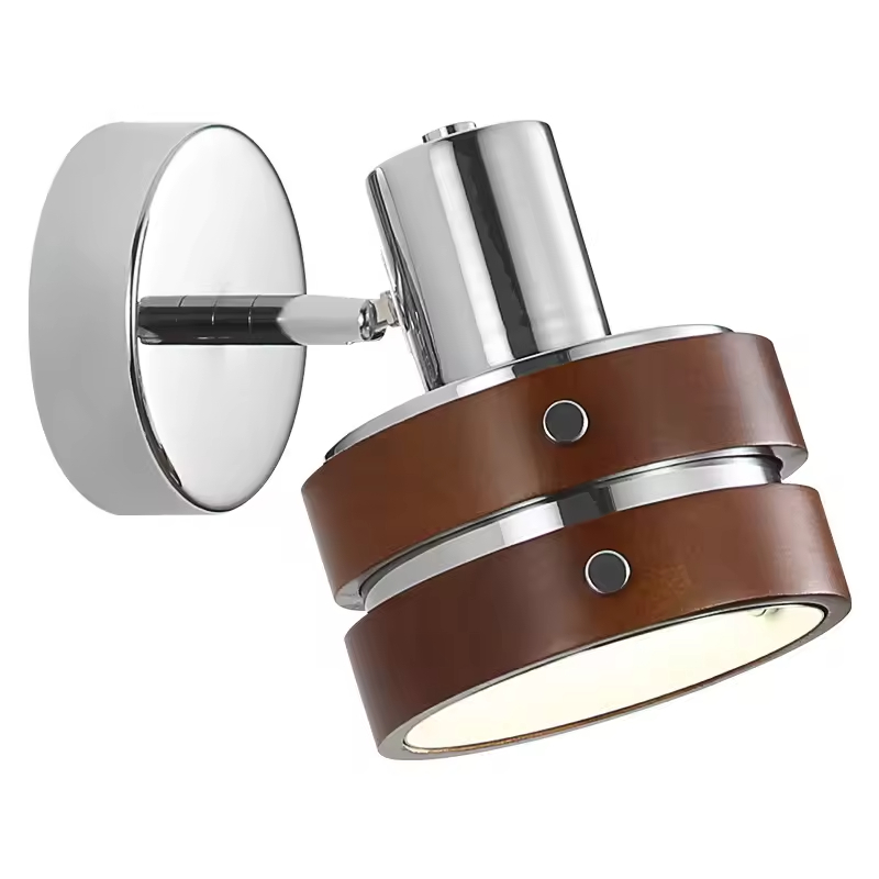 Adjustable Iron Angle Walnut Wall Lamp, Vintage Solid Wood Reading Light for Bedside Hotel and Home Decoration