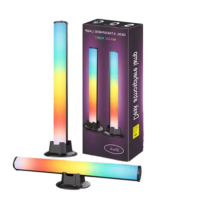 RGB Music Rhythm Lights Upgraded USB Rechargeable Model Christmas Decoration Desktop RGB Light Bar Music Rhythm