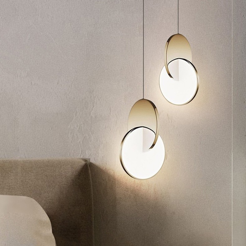 Modern LED Chandelier Pendant Light 110v 220v Simple Double Ring Lamp Dining Room Kitchen Table Suspension Luminaires