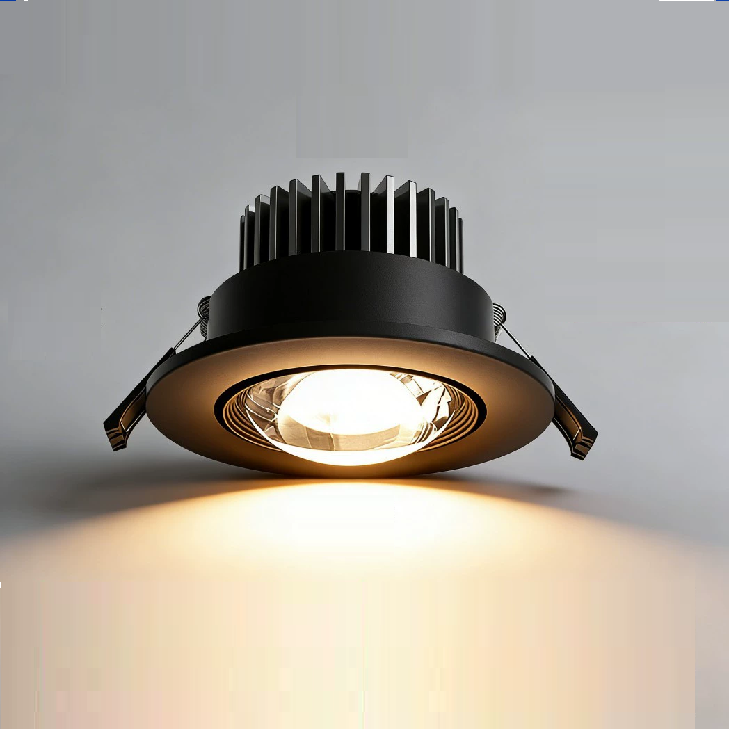 12W 6-inch Ultra-Slim Round LED Recessed Ceiling Panel Light with Driver Black Color
