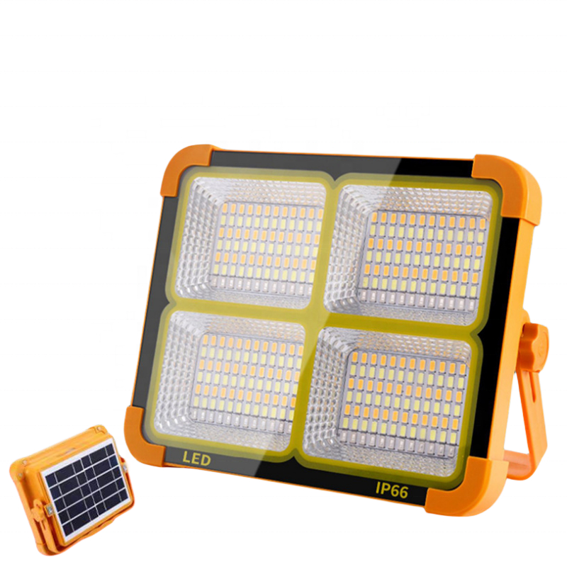 High Quality 100W Solar Led Flood Light Ip65 Waterproof Usb Rechargeable Bright for Outdoor Camping Garden Light