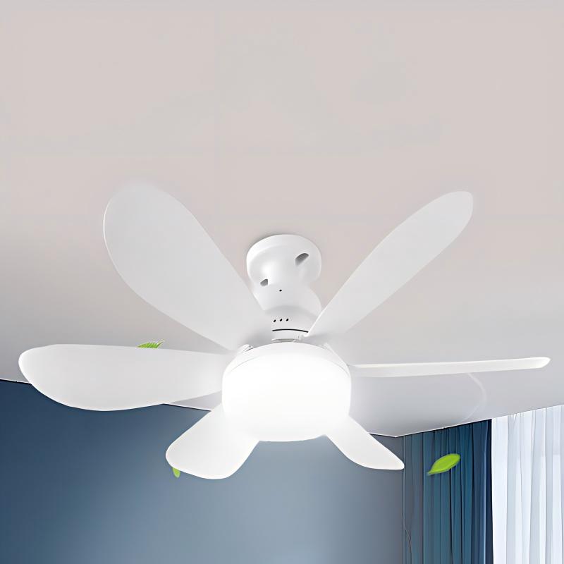 Modern Diy E27 Led Ceiling Fan Light 6 Blades 3 Speed Remote Dimmable 3000K-6500K for Bedroom Living Room Home Hotel