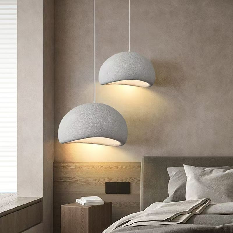 Cream Style Pendant Light Unique Rough Concrete Surface Hanging Lamp for Living Room Study Bedroom Dining Island Home Decor