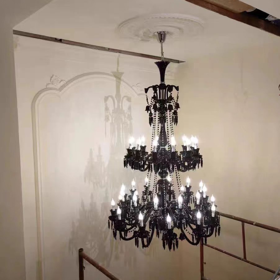 Custom French Luxury Crystal Hanging Light High Bright LED Villa Duplex Staircase Hotel Lobby Wedding Ceremony Indoor