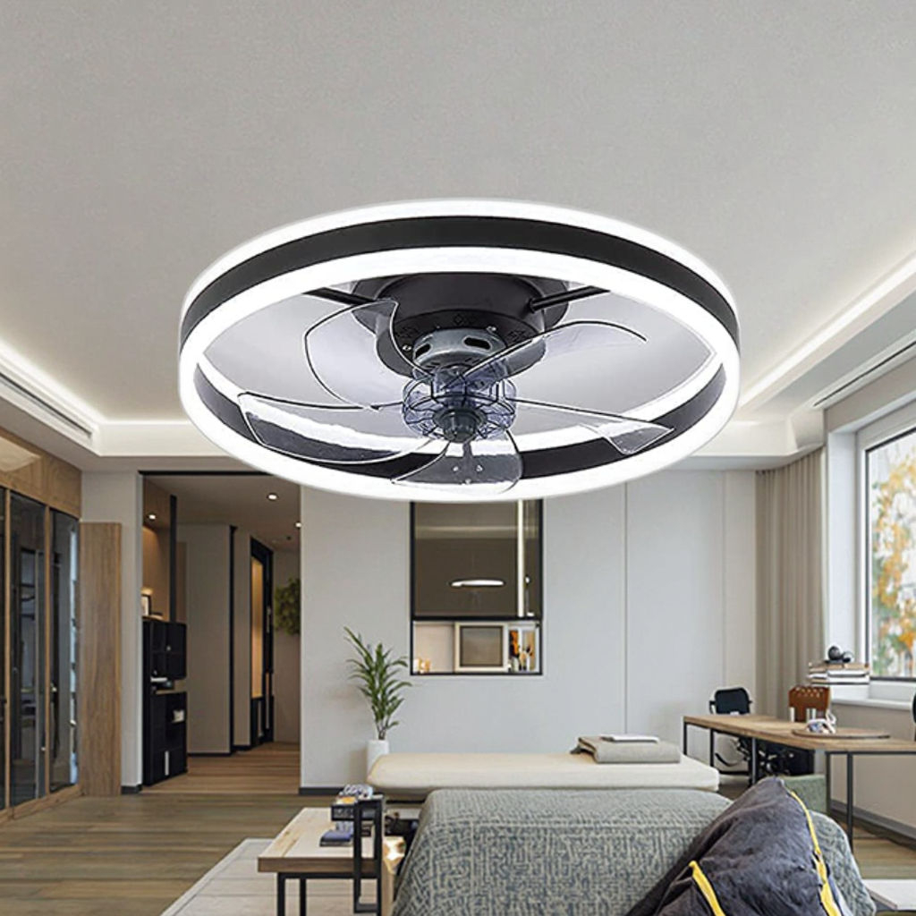 Modern Home AC Motor Ceiling Fan With LED Light Remote Control Switch Acrylic Body for Bedroom Living Room Decor