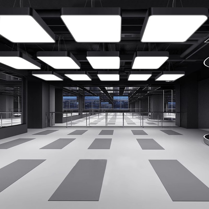 Modern Minimalist Iron LED Pendant Light with square Design 6000K for Studio Office Malls Supermarkets Retail Stores