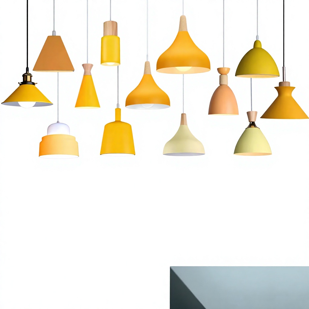 Contemporary Metal LED Pendant Lights E27 Yellow Modern Nordic Restaurant Table Hanging Lamp Living Room Bar Cafe Droplight