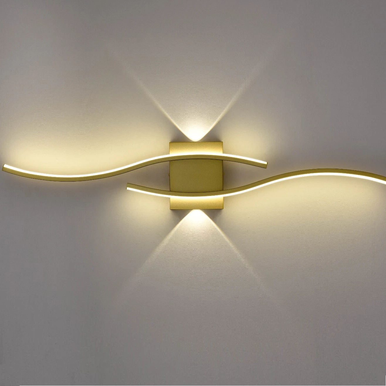 Modern Gold Creative Wave Strip Led Wall Light Fixture Industrial Wall Sconce