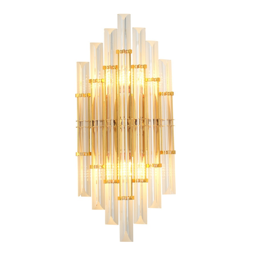 Modern Gold Wall Sconces  Crystal Wall Sconce 2-Light Wall Light