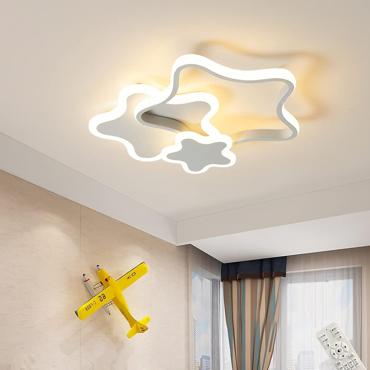 LED Ceiling Light, Creative Cartoon Star Ceiling Light, Modern Flush Mount Chandelier Lighting Fixture