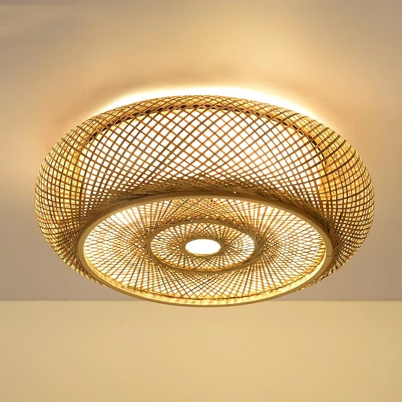 Vintage Bamboo Ceiling Lights Chinese Style Hanging Ceiling Lamp for Living Room Dining Room Kitchen Light Fixture E27 Hanglamp