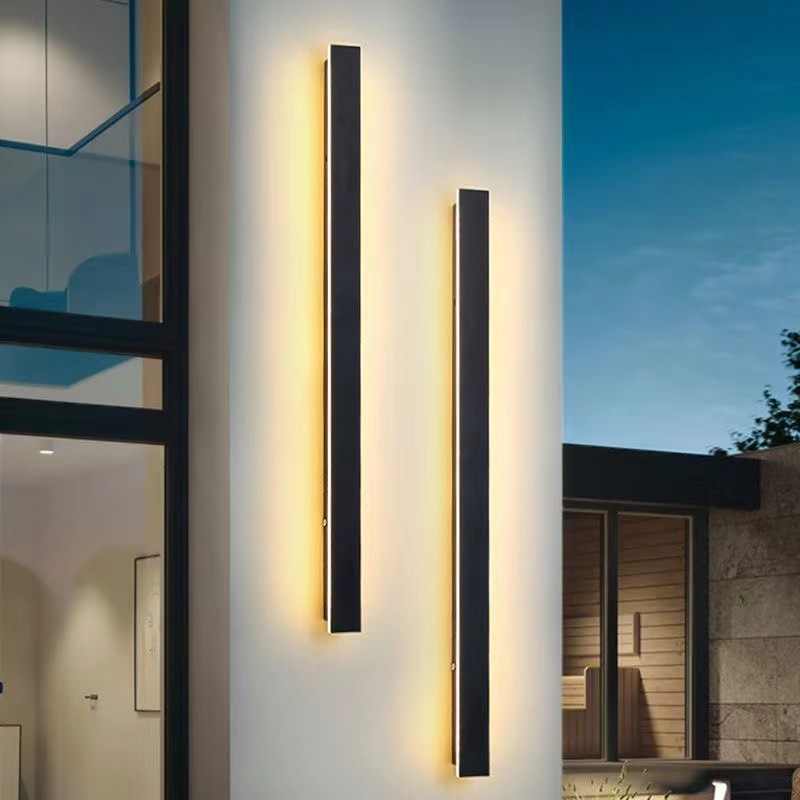 Outdoor Waterproof LED Linear Wall Lamp Minimalist Long Strip Sconce Wall Light for Villa Courtyard Entryway