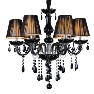 Fashion 6 Lights Black K9 Crystal Pendant Lamp Chandelier