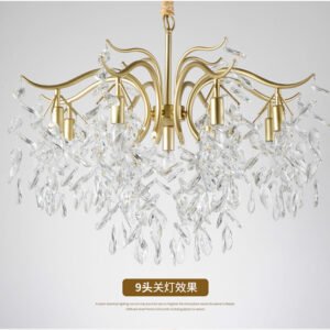 American Crystal Chandelier Modern Simple Living Room Bedroom Dining Room Lamp French Simple European Light Luxury Lamp