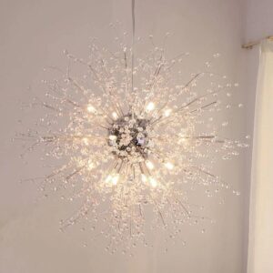 Modern Hanging Decorative Holiday Dandelion Crystal Chandelier Luxury Led Light Fixture Lighting Lamp Pendant Light