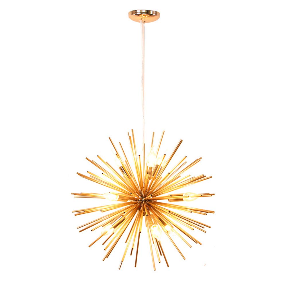Sputnik Chandeliers 9 Light Modern Gold Starburst Chandelier Mid-Century Pendant Lighting Hanging Ceiling Lights Fixture